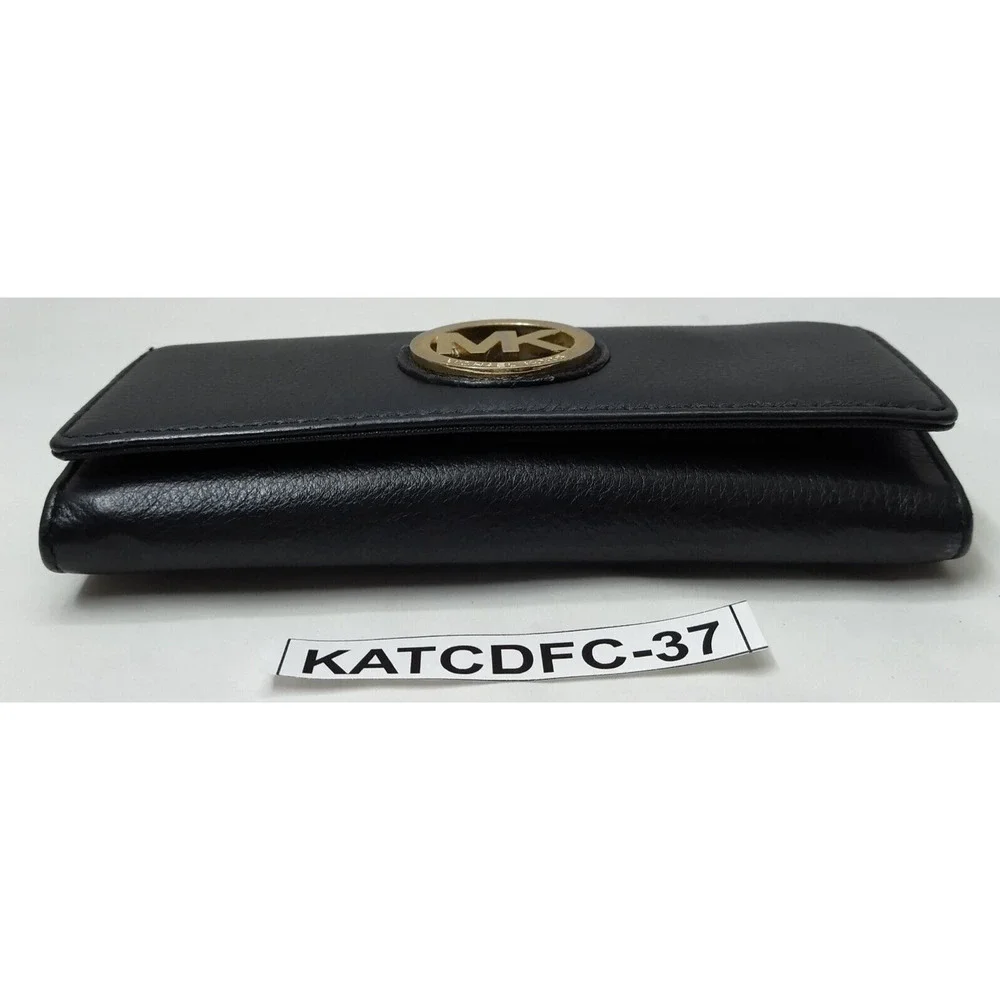 Michael Kors Black Leather Credit Card Bifold Leather Wallet